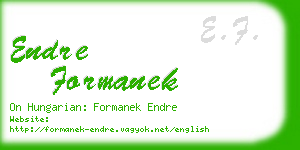 endre formanek business card